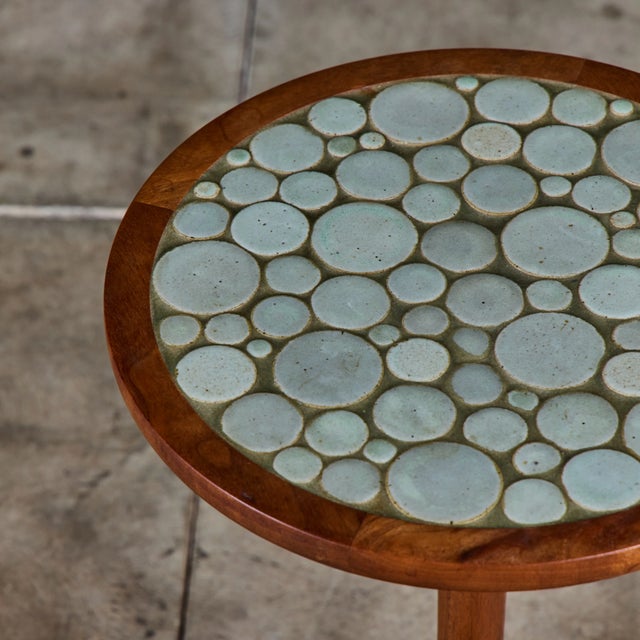 Gordon & Jane Martz 18" Tall Mosaic Coin Tile Side Table For Sale - Image 11 of 14