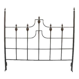 Vintage Hollywood Regency Brass Queen Headboard For Sale