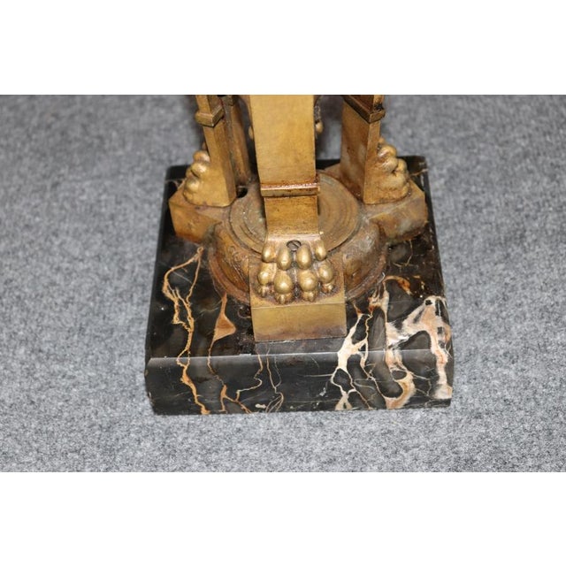 Pair 19th C Bronze and Potoro Marble Empire Style Urns For Sale - Image 10 of 12