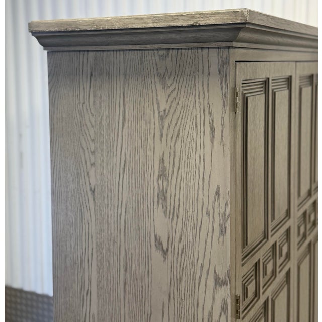 Ethan Allen Ethan Allen Carys Sun Washed Grey Bar Cabinet For Sale - Image 4 of 12