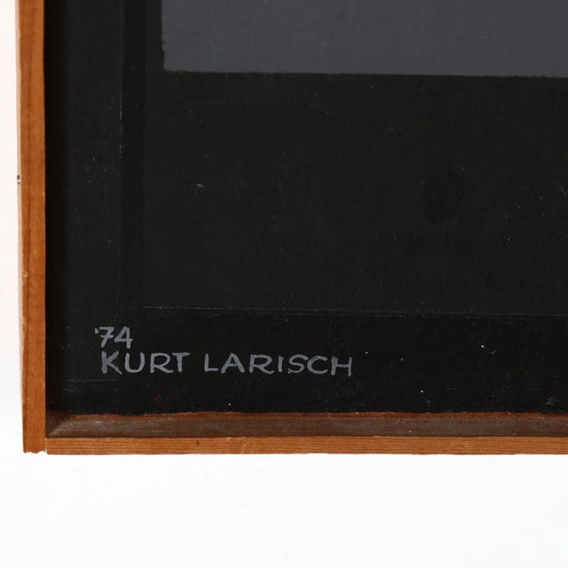 Mid-Century Modern Kurt Larisch (Austrian, 1913-2009), Untitled Mixed Media Work on Canvas For Sale - Image 3 of 4