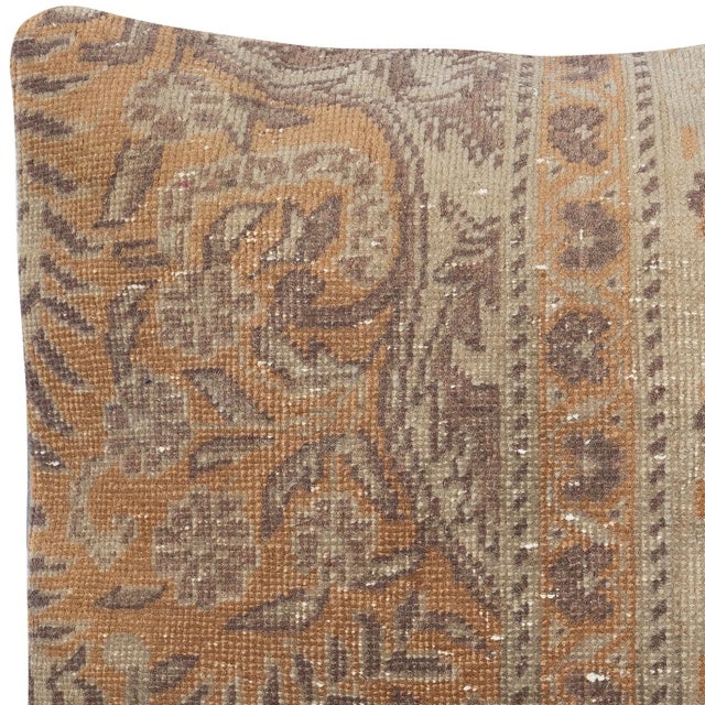 Traditional 16"x16" Rustic Cushion Cover. Handmade Rug Pillow. Vintage Square Pillowcase For Sale - Image 3 of 4