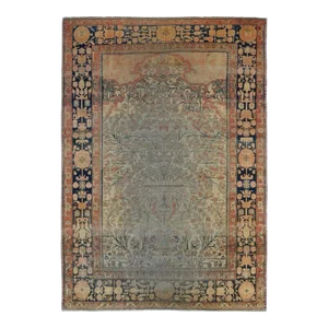 Late 19th Century Antique Mohtasham Kashan Rug 4'6'' x 6'6''