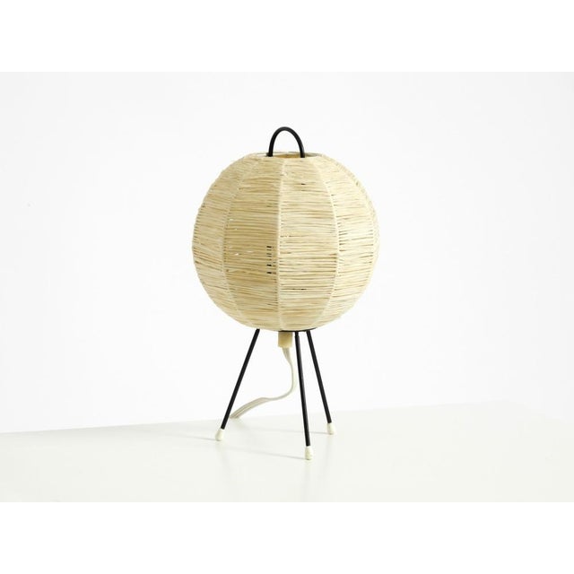 Mid-Century Modern Mid-Century Modern Tripod Raffia Table Lamp, 1950s For Sale - Image 3 of 18