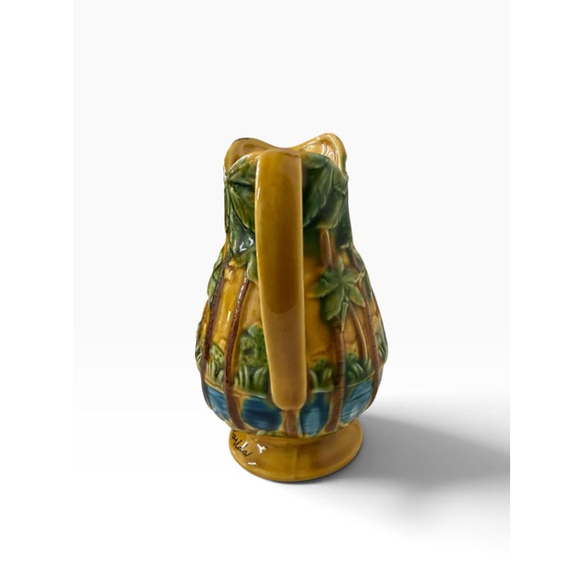 Ceramic Vintage Florida Souvenir Palm Tree Pitcher For Sale - Image 7 of 8