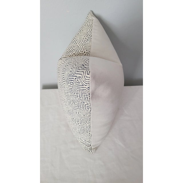 Contemporary China Seas Quadrille Maze Fabric Pillow Cover For Sale - Image 3 of 5