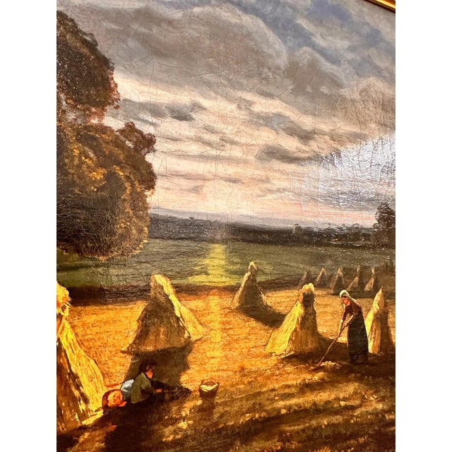 Textile 19th Century English Oil on Canvas For Sale - Image 7 of 12