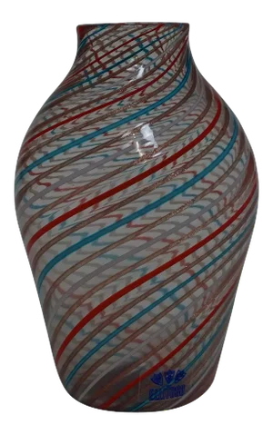 Fratelli Toso Multicoloured a Canne Vase, Murano, Italy Ca. 1965