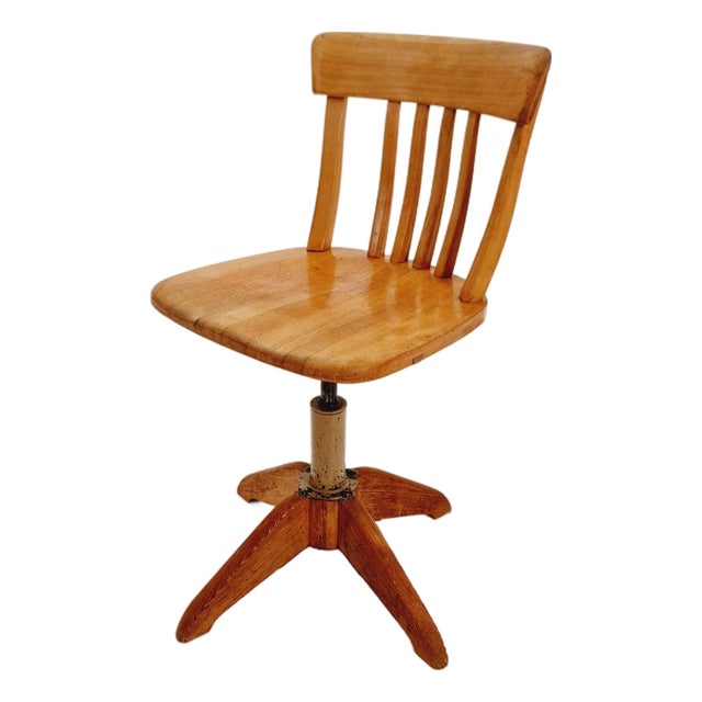 Bauhaus Swivel Office Chair in Wood by Sedus, 1930s For Sale
