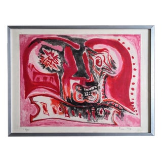 Edouard Pignon, Portrait of a Man, Color Lithograph, 1988 For Sale