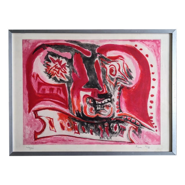 Edouard Pignon, Portrait of a Man, Color Lithograph, 1988 For Sale