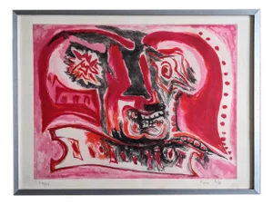 Edouard Pignon, Portrait of a Man, Color Lithograph, 1988