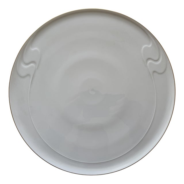 Asimmetria Gold Rim Cake Plate by Björn Wiinblad for Rosenthal, 1990s For Sale