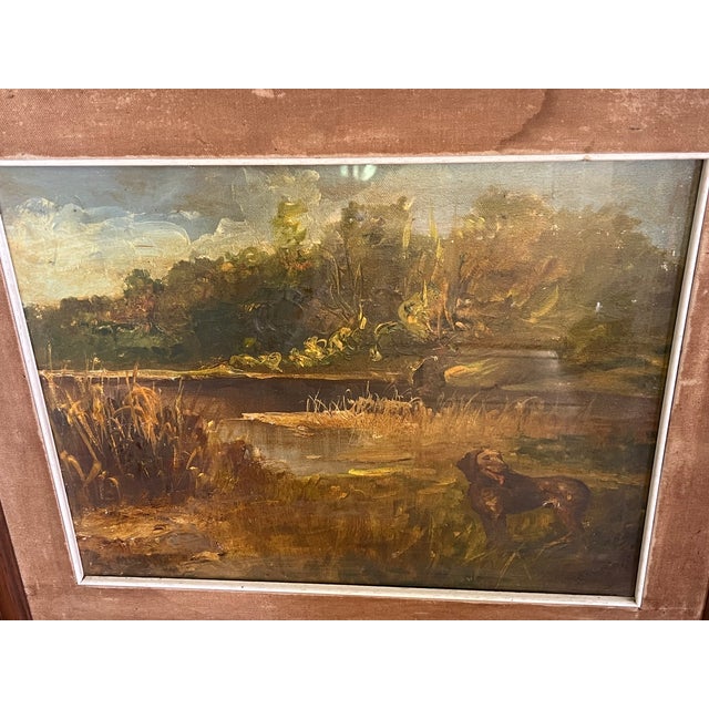 1950s Italian Artist, Landscape with Hunting Dog, Italy, 1950s, Oil Painting, Framed For Sale - Image 5 of 6