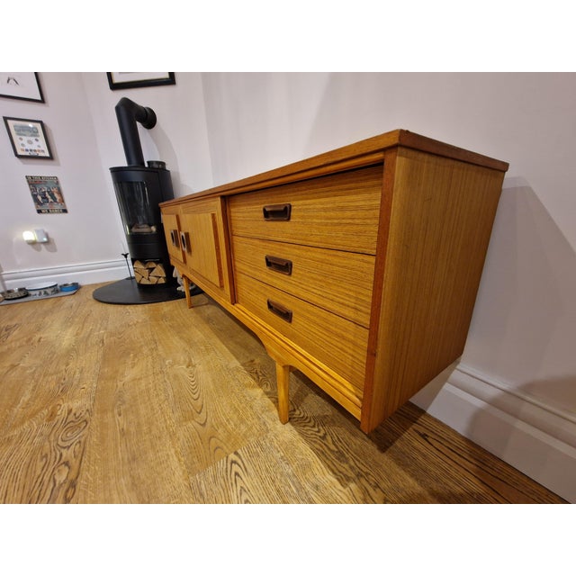 Mid-Century Blonde Sideboard with Sliding Doors, 1960s For Sale - Image 8 of 18