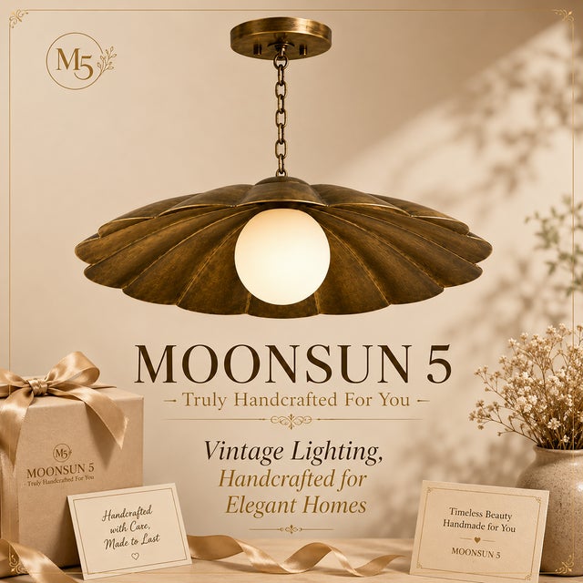 Brass Scalloped Brass Semi Flush Ceiling Light, Vintage Flower Pendant Fixture With Milk Glass Globe For Sale - Image 8 of 12