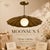Brass Scalloped Brass Semi Flush Ceiling Light, Vintage Flower Pendant Fixture With Milk Glass Globe For Sale - Image 8 of 12