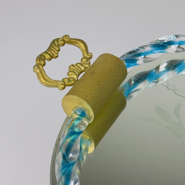 Vintage Venetian Glass Mirror Tray, Italy, 1950s For Sale - Image 4 of 17