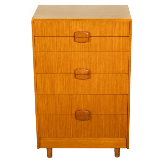 Mid-Century Modern Mid Century Modern Danish Tall Boy Teak Chest of Drawers Six Drawer Dresser 1960 For Sale - Image 3 of 13