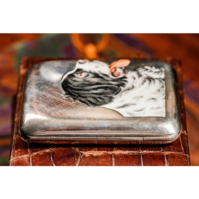 Fantastic Hand Painted Enamel Springer Spaniel Dog 800 Silver Antique Cigarette Case Holder Tobacciana For Sale - Image 16 of 18