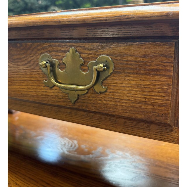 Vintage Pennsylvania House Turned Legs Oak Console Table For Sale In New York - Image 6 of 10