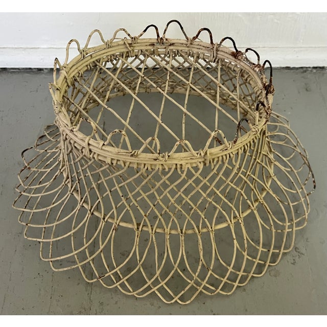 Antique French Victorian Oval Wire Garden Basket or Planter For Sale - Image 13 of 13