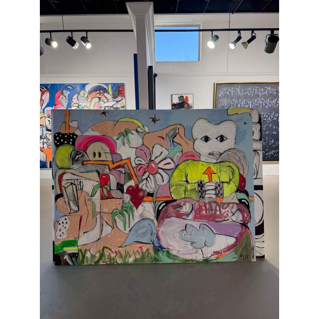 Scott Harper Mixed Media Painting titled “Welcome to Slow Air” 60 x 78 2025 For Sale In West Palm - Image 6 of 9