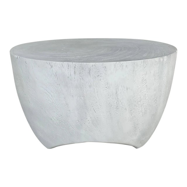 Organic Modern White Solid Wood Coffee Table/Accent Table For Sale
