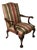 1990s Chippendale Style Mahogany Ball & Claw Upholstered Armchair For Sale