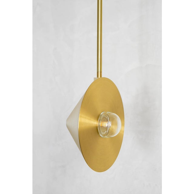 Alba top pendant xl vertical by contain dimensions: d22 x w14 h100 cm (custom leght) materials: brass, 3d printed pla...