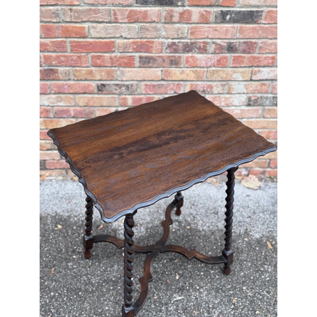Antique English Barley Twist Side Table For Sale In Nashville - Image 6 of 12