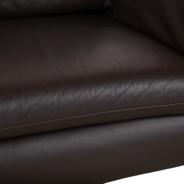 Brown Leather Two-Seater Brown Manual Function Sofa by Koinor Velluti For Sale - Image 8 of 16