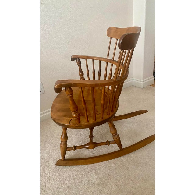 Nichols & Stone Mid 20th Century Nichols & Stone Windsor Comb Back Rocking Chair For Sale - Image 4 of 14