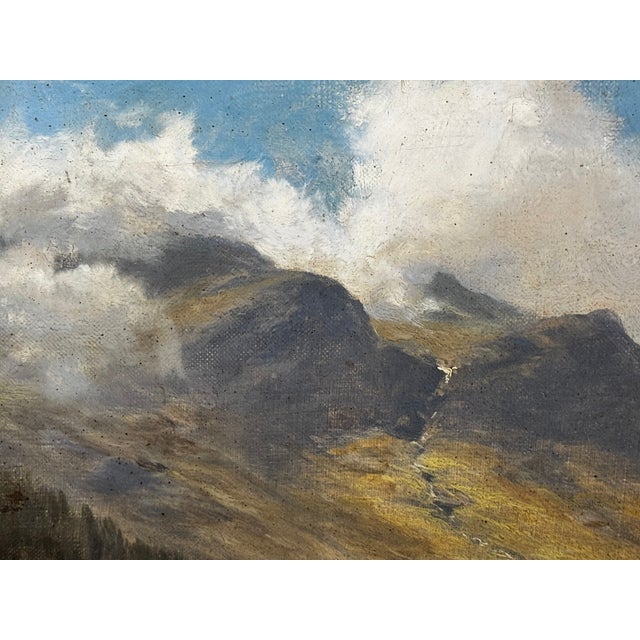 Green Victorian Oil Painting Afternoon in Borrowdale Landscape Lake District by Stephen Enoch Hogley For Sale - Image 8 of 12