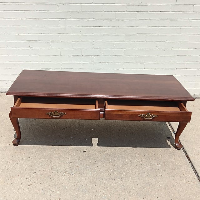 Vintage French Country Ethan Allen Cherry Finish Coffee Table. Superd craftsmanship of Ethan Allen in a beautiful cherry...