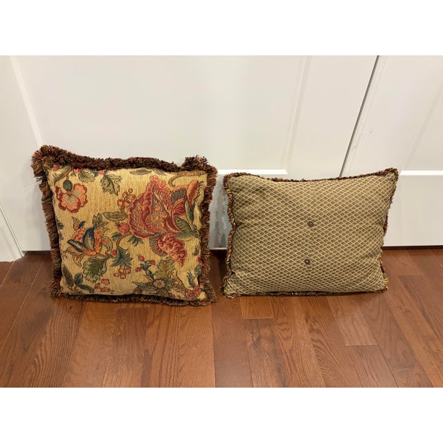 Add a touch of timeless elegance and rich texture to your living space with this beautiful coordinating pair of vintage...