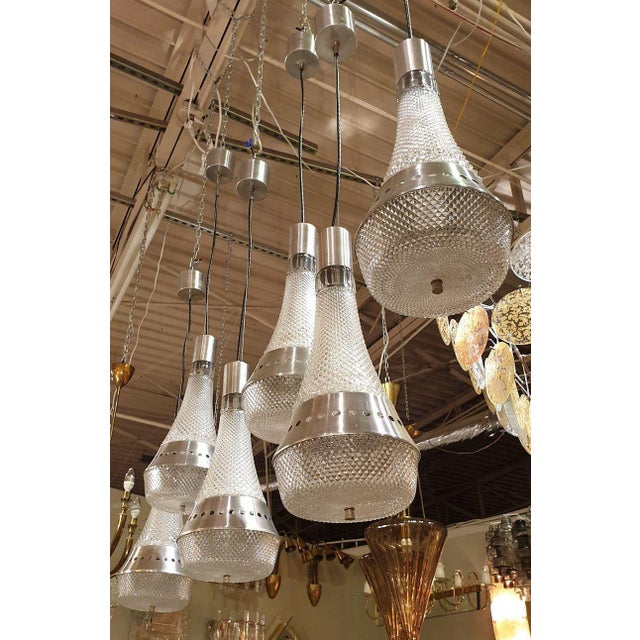 Mid-Century Modern 1970s Italian Glass Pendant Ceiling Lights - A Pair For Sale - Image 3 of 10