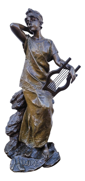 Villanis, E. Villanis, Melody, 19th Century, Bronze