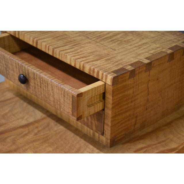 1990s Curly Maple Secretary Desk by Robert Gasperetti For Sale - Image 10 of 11