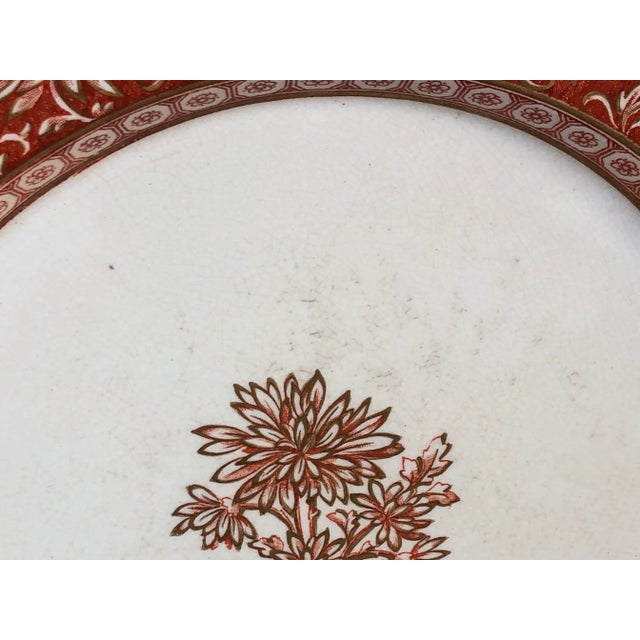 Metal Antique Minton China Hexagonal Decorative Plate For Sale - Image 7 of 13