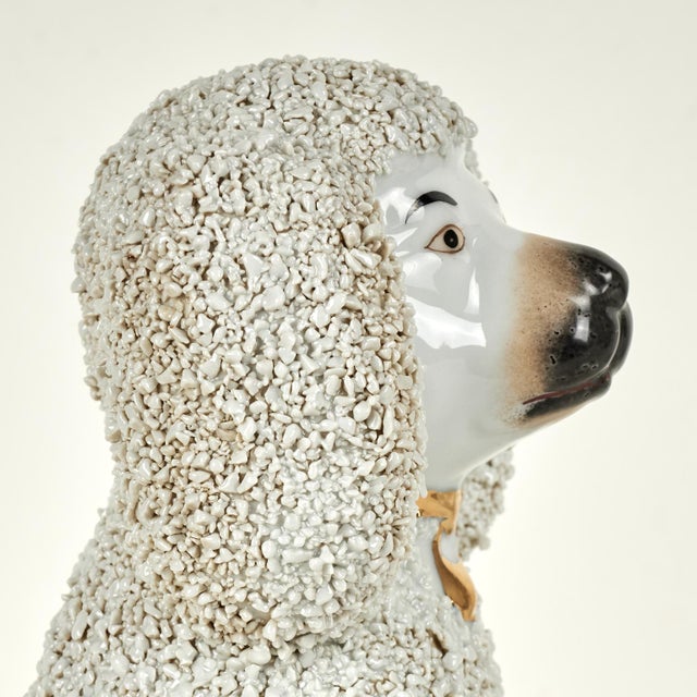 Pair of Antique English Staffordshire Poodle Figures For Sale - Image 12 of 15