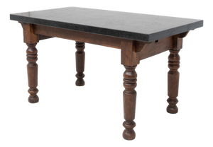 Antique French Oak and Stone Console Table, 1880