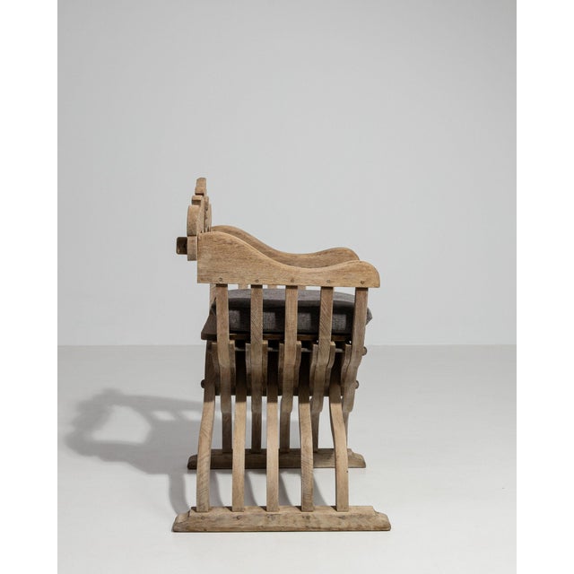 Wood Mid 20th Century France Black Wood Armchair For Sale - Image 7 of 10