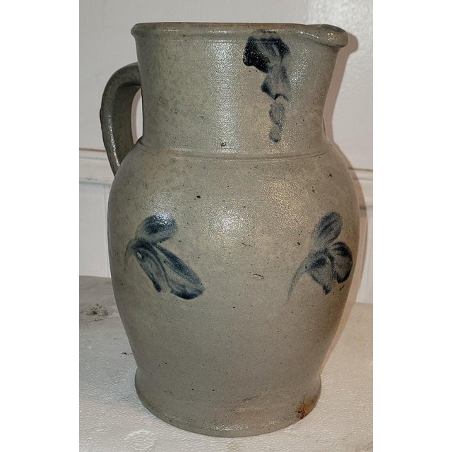19th Century Decorated Stoneware Pennsylvania Pitcher For Sale - Image 4 of 7