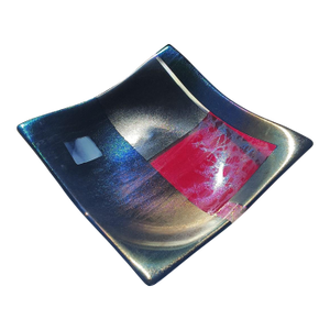 Vintage Iridescent Fused Glass Plate by Gaya (Dan & Eve King-Lehman) Decorative Plate