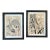 1978 Original Pen and Ink Drawing Set of 2, Framed, Mushrooms and Butterflies For Sale