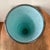 Vintage Deep Teal Murano Studio Art Glass Trumpet Vase With Spiraling Accent Signed by Artist For Sale In Chicago - Image 6 of 12