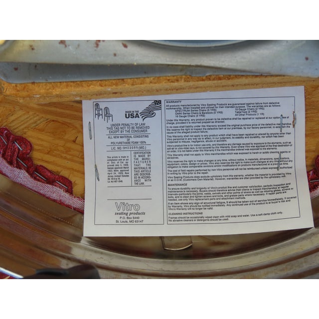 Retro Mid Century Modern Swivel Red Vinyl and Chrome Barstools 6350 For Sale - Image 9 of 18