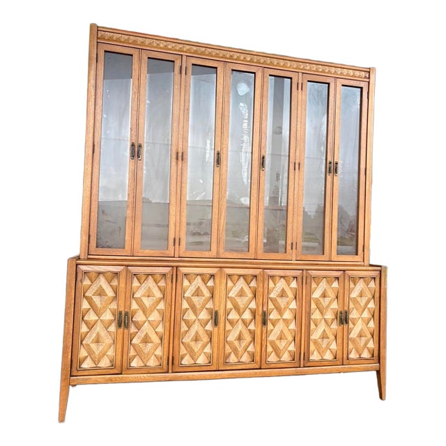 Mid Century Broyhill Diamond Head Hutch For Sale