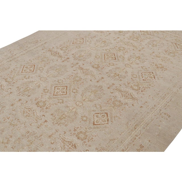 Rug & Kilim 2010s Rug & Kilim’s Oushak Style Oversized Rug in Taupe With Rust Floral Patterns For Sale - Image 4 of 7